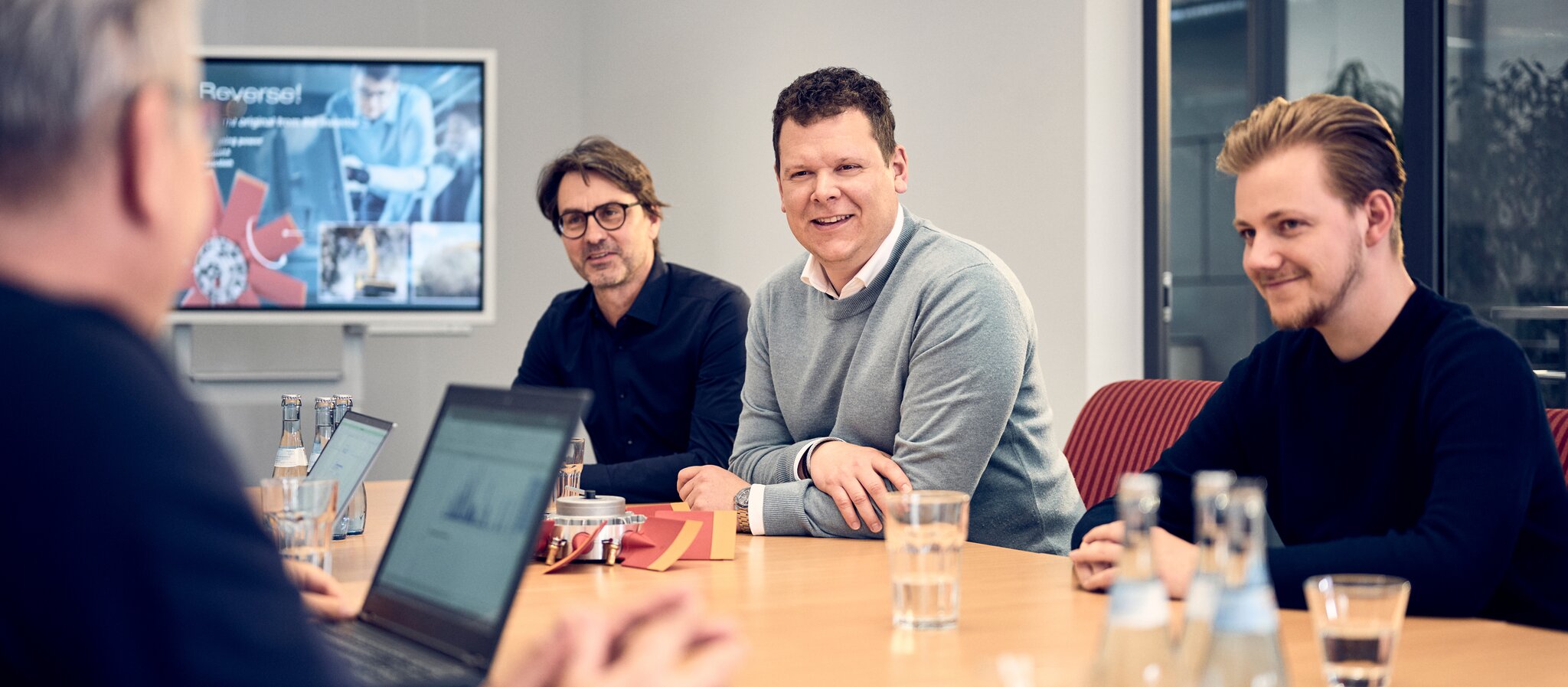 A meeting at Hägele, the manufacturer of Cleanfix reversible fans.