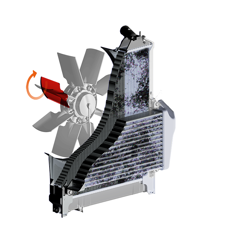 Illustration showing the Cleanfix fan reversing.